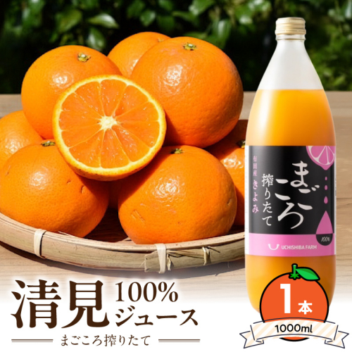 ZE6521_【まごころ搾りたて】清見100%ジュース 1000ml×1本 2623868 - 和歌山県湯浅町