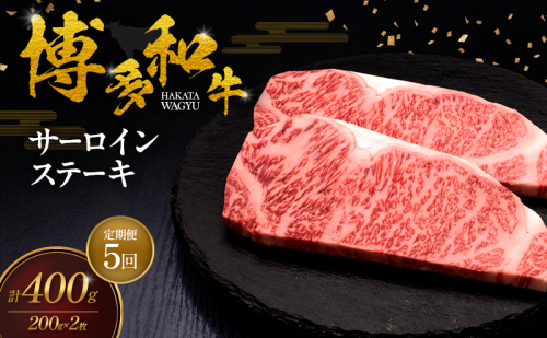 【5ヶ月連続 定期便】 博多和牛 サーロインステーキ 2枚 肉 牛肉 ※配送不可：離島 2624753 - 福岡県大刀洗町
