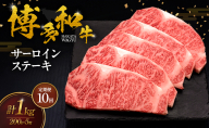 【10ヶ月連続 定期便】 博多和牛 サーロインステーキ 5枚 肉 牛肉 ※配送不可：離島