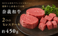奈義和牛 2つのヒレステーキ 約450g / ヒレ ヒレ肉 ステーキ 牛肉 牛 和牛 なぎビーフ 冷凍 奈義町 岡山県産 国産牛 国産 [mtsy001]