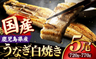 国産 うなぎ 白焼き（鹿児島県産） 5尾 (720〜770g) 【国産100％ 鰻 ウナギ 白焼 土用丑の日 丑の日 冷凍 魚介 海鮮 おかず お祝い ご褒美 贅沢 おすすめ 人気 花立山養鰻 福岡県 筑前町 HY008】