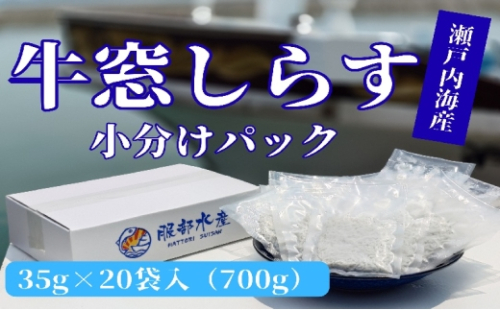 しらす干し 食べきり 小分けパック 大容量 お徳用 35g×20袋 700g 瀬戸内海産 【しらす しらす干し 釜揚げ 太白ちりめん ちりめんじゃこ 牛窓しらす しらす丼 ごはん ごはんのお供 食べ切り  小分け 岡山県 瀬戸内市 牛窓  服部水産】[No.5735-3443] 2626686 - 岡山県瀬戸内市