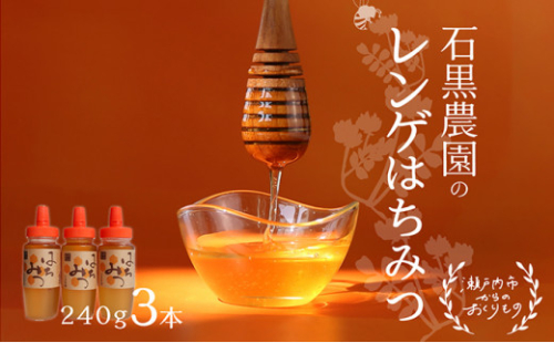 レンゲ はちみつ 3本セット（1本240g）岡山県 瀬戸内市産 石黒農園 [No.5735-1640] 2626745 - 岡山県瀬戸内市