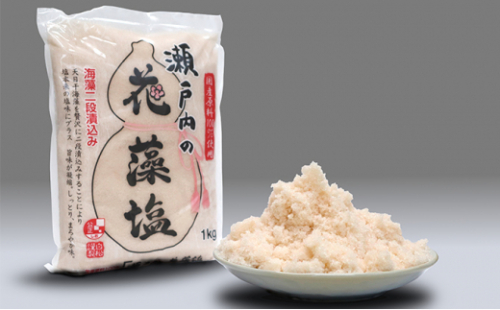 瀬戸内 の花藻塩セット 6袋（1袋1kg） 調味料 海藻二段漬込み 凝縮 うまみ成分 旨味 料理 漬物 国産原料100％ 瀬戸内海 海水 海塩 しっとりタイプ お塩 [No.5735-1715] 2626797 - 岡山県瀬戸内市