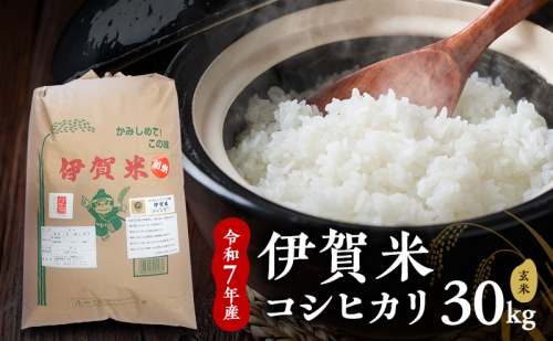 【玄米】令和7年産　伊賀米コシヒカリ　30kg　お米 米 こしひかり ごはん 三重県 名張市 2626859 - 三重県名張市