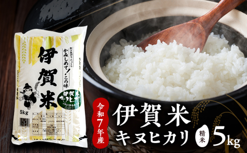【精米】令和7年産　伊賀米キヌヒカリ　5kg　お米 米 白米 ごはん 三重県 名張市 2626860 - 三重県名張市