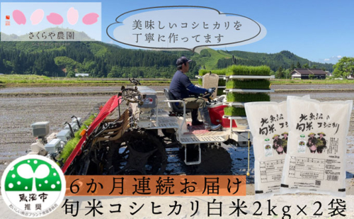 【定期便】 魚沼産 コシヒカリ 魚沼の旬米コシヒカリ 精米 2kg×2 6ヶ月連続お届け お米 2627374 - 新潟県魚沼市