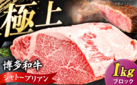 博多和牛 シャトーブリアン ブロック 1kg [豊前市][肉のくまもと屋] [VFD048] 牛肉 ステーキ 国産 和牛 しゃとーぶりあんヒレ ステーキ 赤身 フィレ しゃとーぶりあん