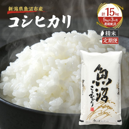 【定期便：雪国逸品 精米5kg×3ヶ月】越後魚沼郷 魚沼産コシヒカリ お米 人 自然調和 ミネラル 奇跡 自然環境 努カ 香り つや 粘り 極上  2627650 - 新潟県魚沼市