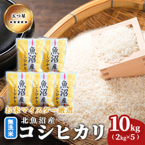 令和7年産五つ星お米マイスター厳選 無洗米 魚沼産 コシヒカリ 10kg（2kg×5） ご飯 白米 和食 ブランド米 銘柄米 おにぎり お弁当 産地直送 精米したて 2627702 - 新潟県魚沼市