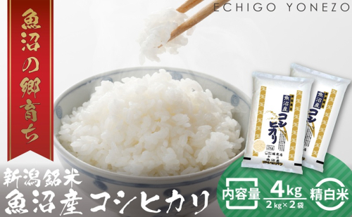 令和7年産 魚沼産コシヒカリ（精米）4kg お米 白米 ご飯 ブランド米 銘柄米 おにぎり お弁当 和食 産地直送 粘り モチっと食感 上品な甘み  2627887 - 新潟県魚沼市