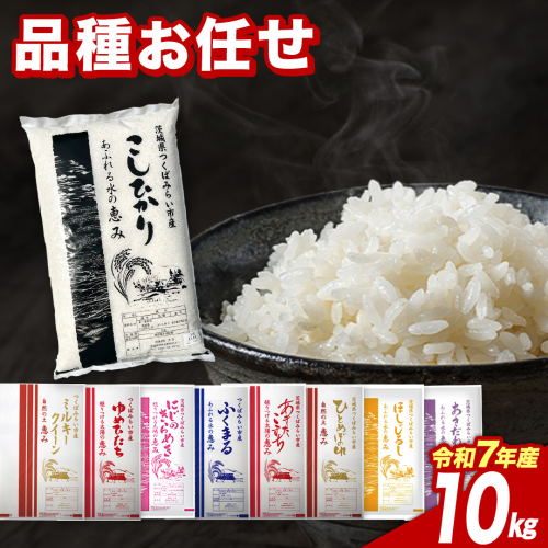 【8月上期出荷】品種おまかせ 10kg 茨城県つくばみらい市産 精米 こしひかり コシヒカリ あきたこまち ひとめぼれ ふくまる ゆめひたち ミルキークイーン にじのきらめき  米 コメ こめ 単一米 限定 茨城県産 国産 美味しい お米 おこめ おコメ 2628854 - 茨城県つくばみらい市