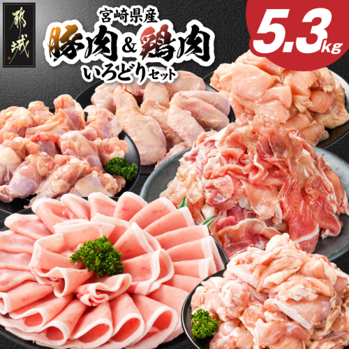 宮崎県産豚肉&鶏肉いろどり5.3kgセット_17H-84-007 2629525 - 宮崎県都城市