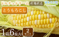とうもろこし『ドルチェドリーム』（6本入／1箱）2セット・H124