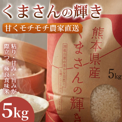 【極良食味】熊本県産くまさんの輝き 5kg 1セット｜15年育成の甘み際立つブランド米 米 国産米 ブランド米 農園直送 家庭用 ギフト お取り寄せ 熊本県 2630587 - 熊本県錦町