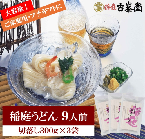 稲庭うどん 切落し 300g×3袋 9人前【株式会社稲庭古峯堂】[A1002] 2631012 - 秋田県湯沢市
