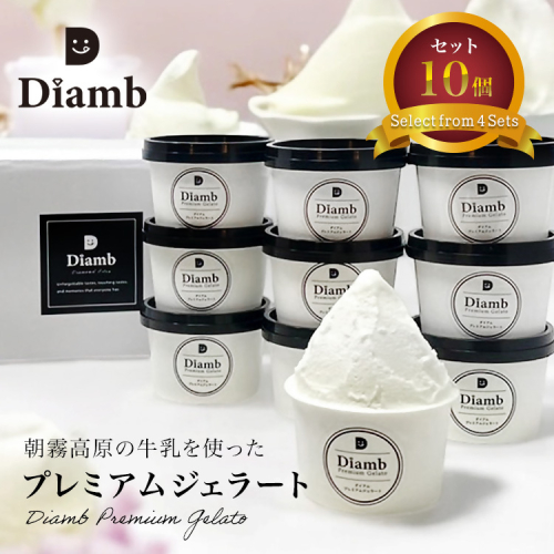 0017-95-03 Diamb Premium Gelato (ダイアムプレミアムジェラート) 100ml×10個 【フレーバー2種：ミルク・チョコ】 2631101 - 静岡県富士宮市