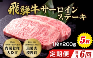 【6回（隔月）定期便】飛騨牛 サーロインステーキ 約200g×5枚｜牛肉 国産 和牛 ステーキ サーロイン 赤身 赤身肉 赤身飛騨牛 ステーキサーロイン ブランド牛 飛騨 牛サーロイン 飛騨牛サーロイン 和牛サーロイン お中元 お歳暮 ギフト 贈答用 牛肉ギフト 飛騨牛ギフト 和牛ギフト 飛騨牛赤身 牛肉赤身 飛騨うし