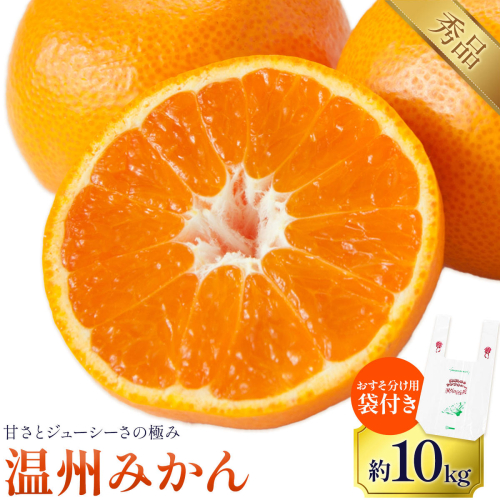 温州みかん おすそ分け袋付き 約10kg 日本フルーツ株式会社 《10月中旬-2月中旬頃出荷》 熊本県 長洲町 果物 秀品 フルーツ スイーツ デザート ギフト おすそ分け 2631740 - 熊本県長洲町