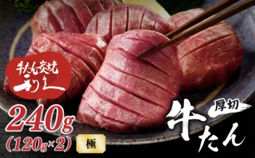 牛タン 利久 極 240g (120g×2パック) 詰め合わせ | 肉 にく 牛肉 牛たん タン 名物 厚切り 焼肉 プレミアム バーベキュー BBQ アウトドア キャンプ ジューシー 柔らかい 旨味 冷凍保存 高級 贅沢 小分け 真空パック 宮城 お取り寄せ ギフト 2633578 - 宮城県角田市