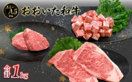 [お中元ギフト のし 対応可] 厳選A4〜A5等級 おおいた和牛3種(シャトーブリアン・サーロイン・サイコロ)ステーキセット 合計1kg ≪7/1〜8/9の期間に発送≫ 牛肉 和牛 ステーキ シャトーブリアン サーロイン サイコロステーキ 希少部位 霜降り 夏ギフト おおいた和牛 A4等級 A5等級 A01126-S