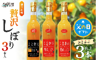 【父の日ギフトに《 6月19～21日にお届けします！ 》 】御浜柑橘の贅沢しぼり 3本入【果物 フルーツ みかん みかんジュース オレンジジュース ジュース 3本 セット 詰め合わせ 三重県 御浜町】