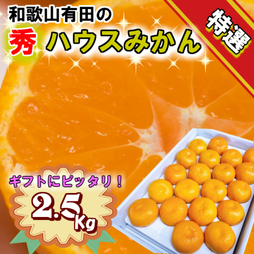 【6月発送】【特選】【赤秀】ハウスみかん 和歌山有田 約2.5kg （S～Lサイズ混合） 2634562 - 和歌山県美浜町
