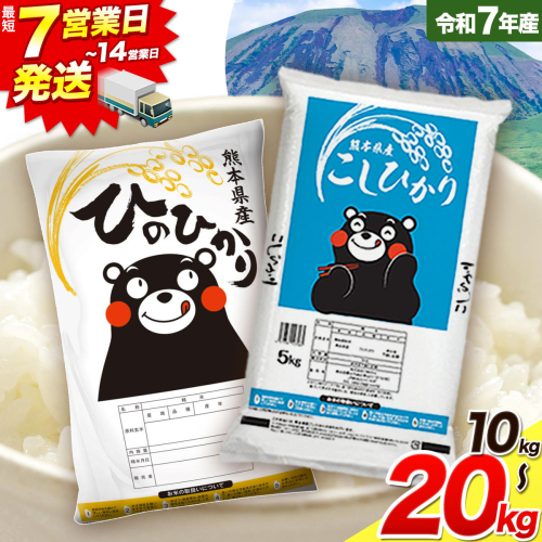 令和7年産 米 無洗米 ひのひかりこしひかり 食べ比べ 選べる 10kg 20kg 定期便 隔月6回 12ヶ月《出荷時期をお選びください》 白米 精米 無洗米 熊本県産(南阿蘇村産含む) 単一原料米 南阿蘇村 ひの こし 送料無料 熊本県 SDGs 米 コメ こめ 国産 定期便 2634567 - 熊本県南阿蘇村