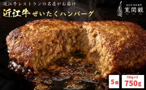 【寛閑観】近江牛ぜいたくハンバーグ 150g×5個【冷凍】【FR33W】 2634574 - 滋賀県近江八幡市