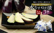 【定期便3回】水なすぬか漬3個セット [ 野菜 やさい 漬物 水なす ][№5385-1280]