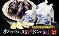 【定期便3回】水なすぬか漬5個入と水なす6個入セット [ 野菜 やさい 漬物 水なす ][№5385-1290]