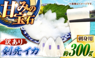【訳あり】剣先イカ 刺身用 300g　剣先烏賊 《壱岐市》 【一支國屋】いか イカ 烏賊 海鮮 魚介 刺身 刺し身 お刺身 いか刺身 イカ刺し 甘い 甘味 旨味 柔らかい 肉厚 コリコリとした食感 歯応え 一本釣り [JCC028]