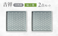 【美濃焼】 吉祥 10角皿 麻の葉 2枚セット 瑞浪市 / JS企画 小田陶器  陶器 食器 お皿 皿  お皿 角皿 取り皿 [AZAZ326]