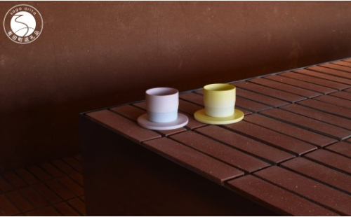 1616/ S&B Espresso Cup & Coaster Light Yellow / Light Pink 2色セット【1616/arita japan】有田焼 ショルテン＆バーイングス デザイン オランダ 食器 器 うつわ カップ エスプレッソカップ パステルカラー イエロー ピンク シンプル シック モダン ギフト A35-705 2638158 - 佐賀県有田町