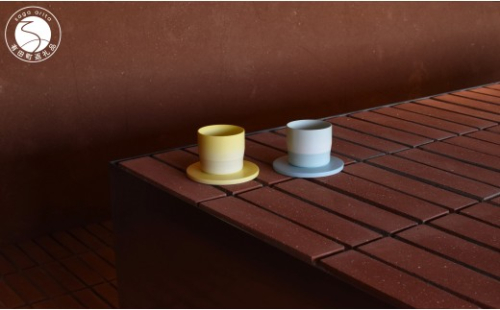 1616/ S&B Espresso Cup & Coaster Light Blue / Light Yellow 2色セット【1616/arita japan】有田焼 ショルテン＆バーイングス デザイン オランダ 食器 器 うつわ カップ エスプレッソカップ パステルカラー ブルー イエロー シンプル シック モダン ギフト A35-703 2638161 - 佐賀県有田町