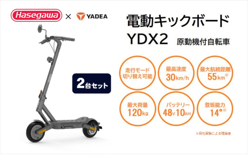 【一般原付モデル】【２台セット】公道走行が可能な電動キックボード YDX2【ハセガワモビリティ×YADEA】（550-4） 2638403 - 兵庫県西脇市