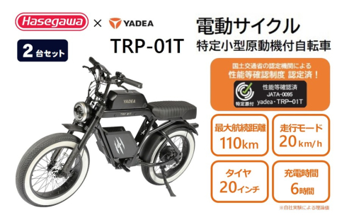 【特定小型原動機付自転車】【２台セット】運転免許不要 電動サイクル TRP-01T【ハセガワモビリティ×YADEA】（1950-1） 2638452 - 兵庫県西脇市