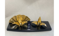 金属製 夫婦(めおと)孔雀 観賞用 装飾品 工芸 置物 透明プラスティックケース