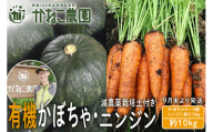 【2026年9月末より発送】栽培期間農薬不使用有機かぼちゃ・減農薬栽培土付きニンジンセット【かねこ農園】