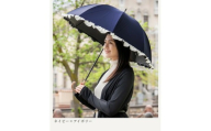ロサブラン [ネイビー×アイボリー] 日傘 ショート 50cm シングルフリル 100% 完全遮光 晴雨兼用 | Rose blanc 傘 カサ uvカット 遮光 遮熱 涼感 紫外線対策 9級遮光 ファッション レディース メンズ ファッション おしゃれ 小物 ギフト プレゼント 母の日
