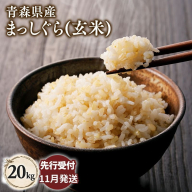 ≪令和8年産 先行予約≫11月中旬よりお届け! 青森県平川市産まっしぐら20kg(玄米)【青森県 平川市】