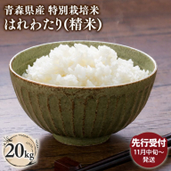 ≪令和8年産 先行予約≫11月発送 青森県平川市産はれわたり20kg(精米)[青森県 平川市]先行予約 米 お米 青森県産 産地直送 おにぎり 朝ご飯 冷めてもおいしい ご飯 コメ こめ 白米 ごはん ブランド米 特A 特A米 お取り寄せ グルメ