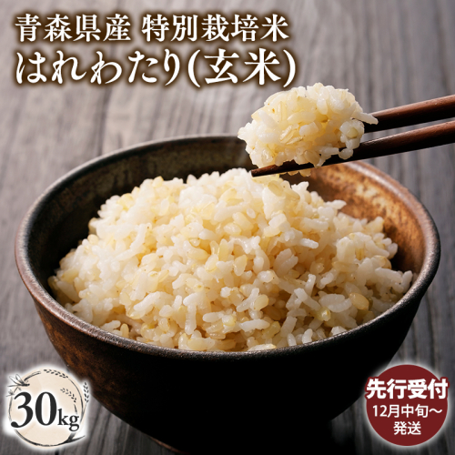 ≪令和8年産 先行予約≫12月中旬よりお届け! 　特別栽培米 はれわたり玄米30kg(10kg×3袋)【青森県 平川市】先行予約 米 お米 玄米 青森県産 産地直送 おにぎり 朝ご飯 冷めてもおいしい ご飯  コメ こめ 白米 ごはん ブランド米 特A 特A米 お取り寄せ グルメ 2650369 - 青森県平川市