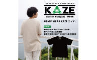 N373　ＫＡＺＥ（ケイズ）麻素材　Ｔシャツ　ブラック