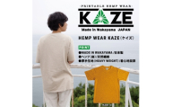 N374　ＫＡＺＥ（ケイズ）麻素材　Ｔシャツ　マスタード