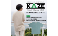 N377　ＫＡＺＥ（ケイズ）麻素材　Ｔシャツ　ウミイロ