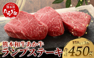 熊本和牛 あか牛 ランプステーキ 450g (150g×3枚)[ 牛肉 和牛 お肉 肉 ランプ ステーキ バーベキュー 熊本県産 冷凍 