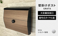 デザイン いろいろ 壁掛けポスト GRATA グラタ（シルバー梨地）おしゃれ 壁掛けポスト レターパック ダイヤル F25R-104