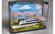 鉄道模型 走る情景(ジオラマ)シリーズ[E353系 「富士回遊」] ジオラマ E353系 鉄道 模型 列車 富士回遊 富士山 風景 桜 本棚 インテリア ミニチュア コレクション 0055-021-S07