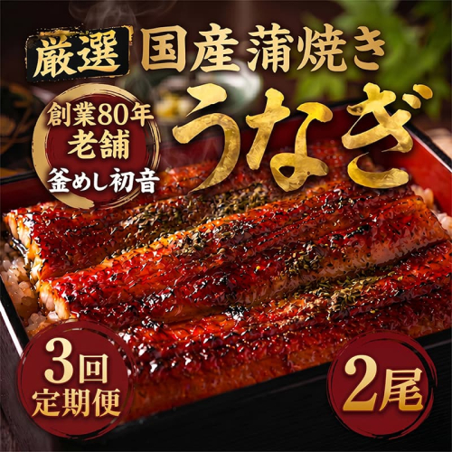 定期便3回 国産 うなぎ かば焼き 2尾 厳選 高知県産 70年継ぎ足し 秘伝のたれ 鰻 蒲焼 かば焼き 土曜の丑の日 丑日 うな重 ひつまぶし うなぎかば焼き おすすめ 人気 ランキング レトルト 惣菜 冷凍 簡単調理 父の日 母の日 魚 魚介 加工品 頒布会 3カ月 3ヶ月 うなぎ定期便 鰻定期便 釜めし初音 高知県 室戸市 2654907 - 高知県室戸市
